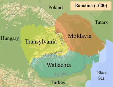 The 3 Romanian principalities at 1600